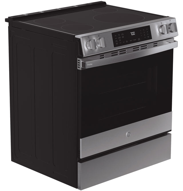 GE Profile Energy Star 30" Smart Slide-In Induction and Convection Range with No Preheat Air Fry and EasyWash Oven Tray: