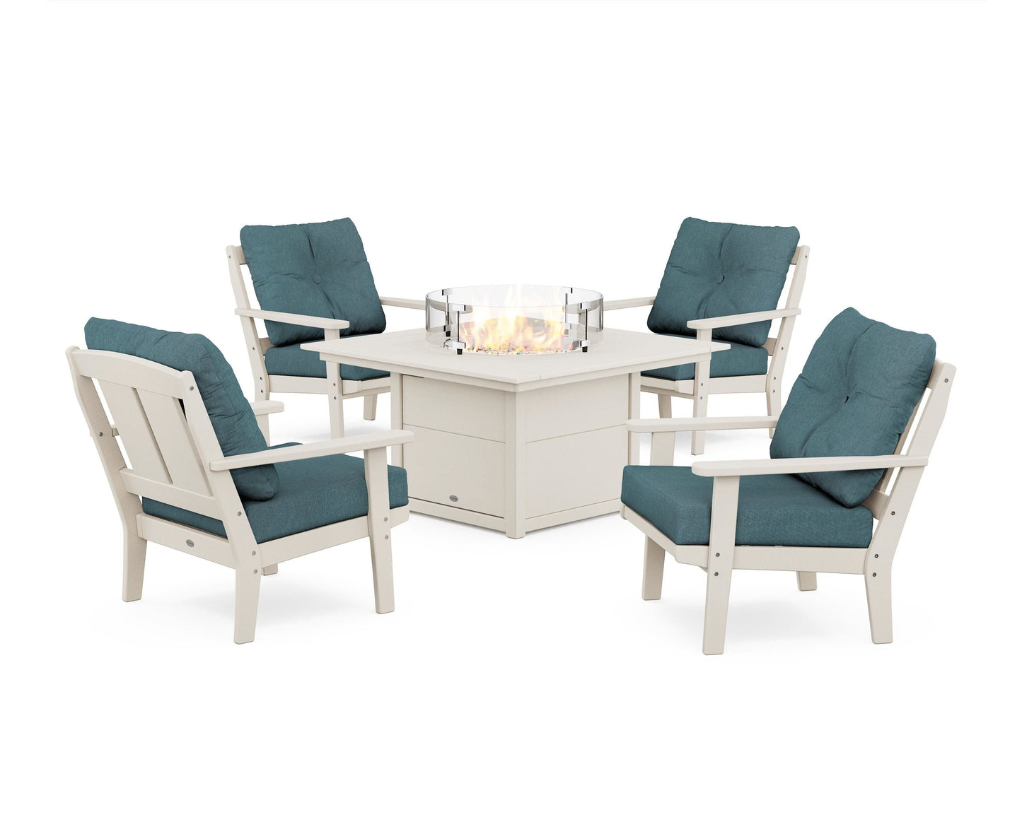 Mission 5-Piece Deep Seating Set with Fire Pit Table