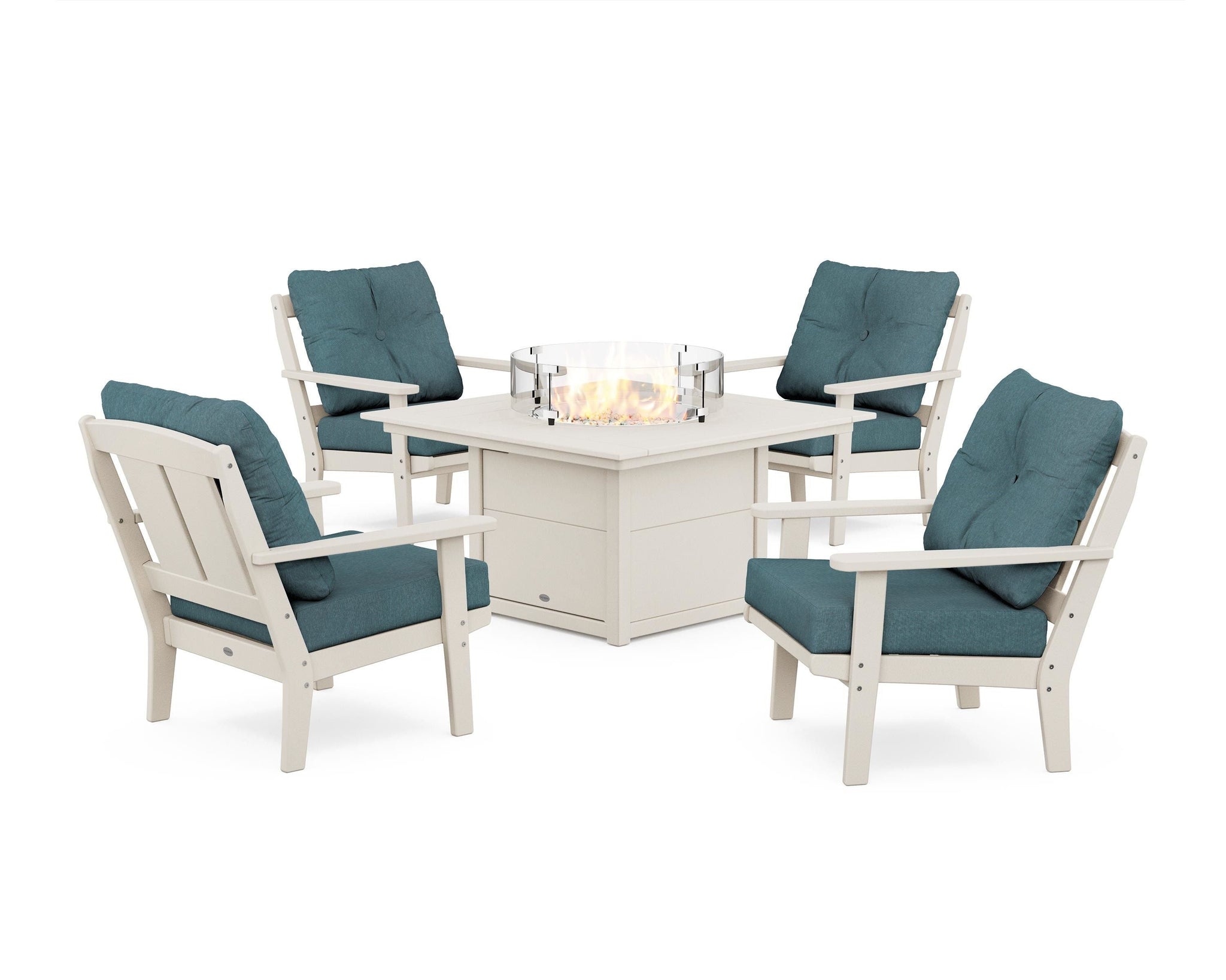 Mission 5-Piece Deep Seating Set with Fire Pit Table