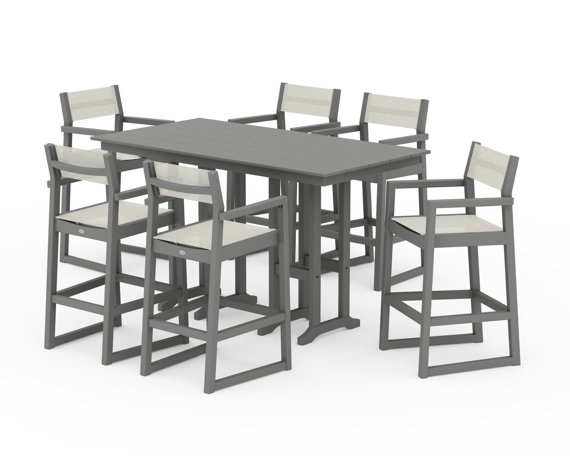 EDGE Sling Arm Chair 7-Piece Farmhouse Bar Set