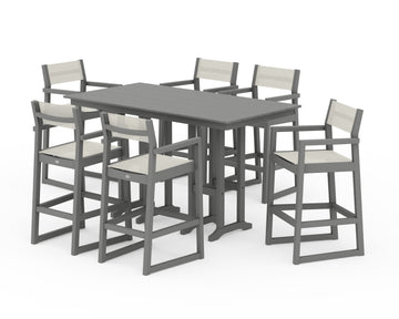 EDGE Sling Arm Chair 7-Piece Farmhouse Bar Set