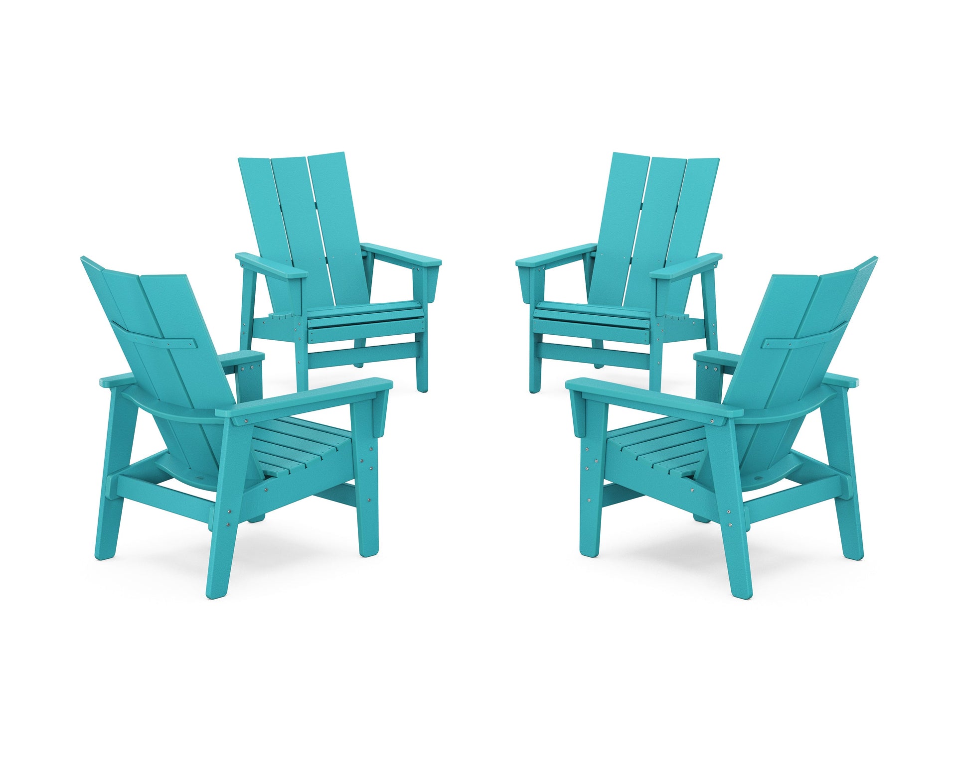 4-Piece Modern Grand Upright Adirondack Chair Conversation Set
