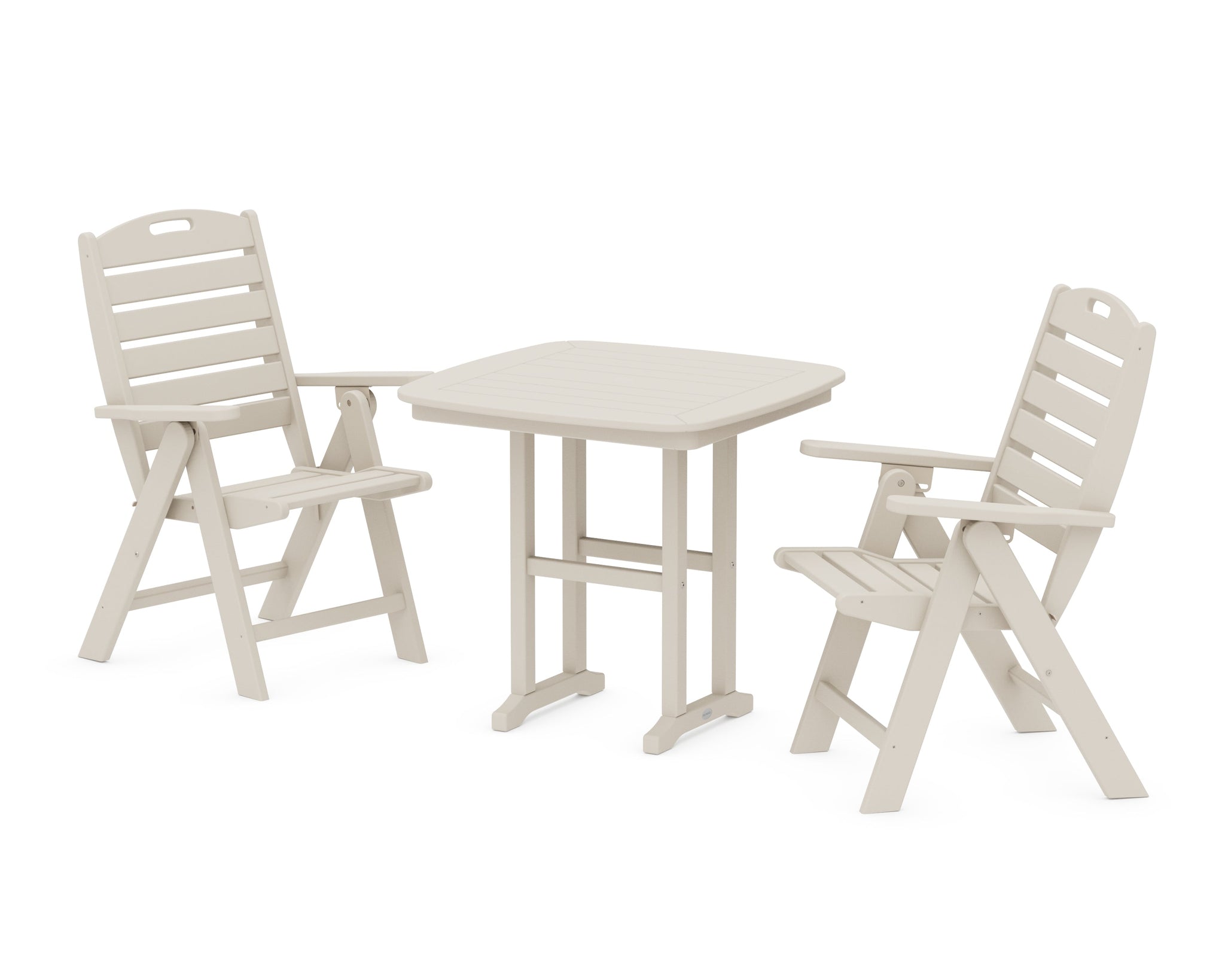 Nautical Folding Highback Chair 3-Piece Dining Set