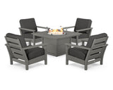 Harbour 5-Piece Conversation Set with Fire Pit Table