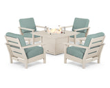 Harbour 5-Piece Conversation Set with Fire Pit Table