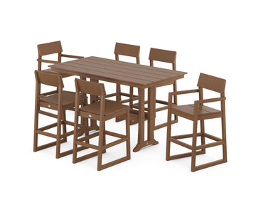EDGE 7-Piece Farmhouse Bar Set with Trestle Legs