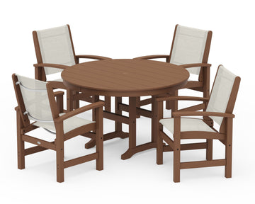 Coastal 5-Piece Round Farmhouse Dining Set