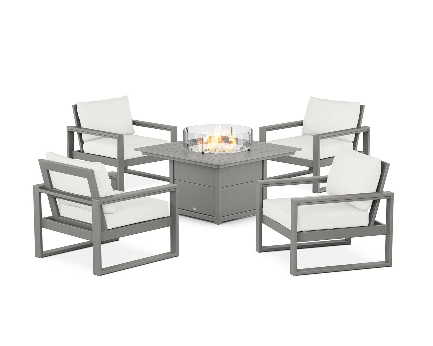 EDGE Sectional 5-Piece Deep Seating Set with Fire Pit Table
