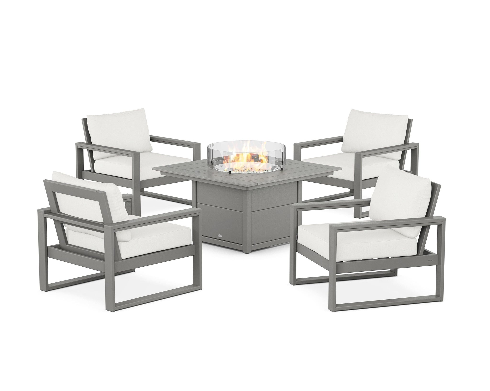 EDGE Sectional 5-Piece Deep Seating Set with Fire Pit Table