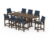 Coastal 9-Piece Counter Set with Trestle Legs
