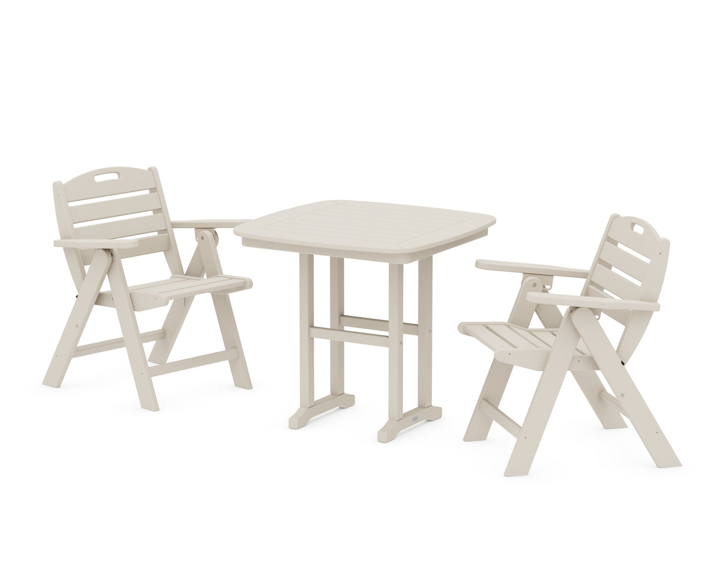 Nautical Folding Lowback Chair 3-Piece Dining Set