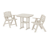 Nautical Folding Lowback Chair 3-Piece Dining Set