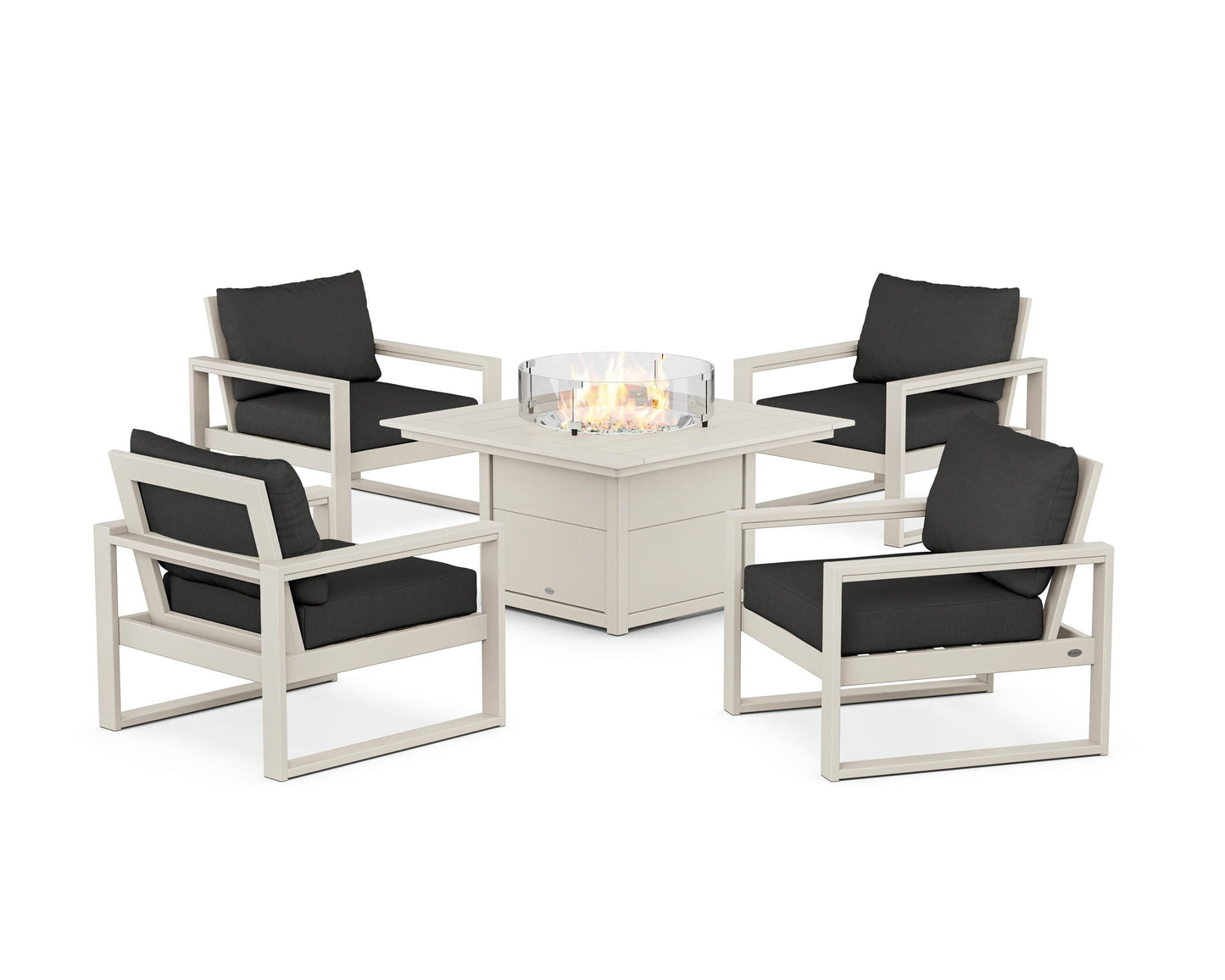 EDGE Sectional 5-Piece Deep Seating Set with Fire Pit Table