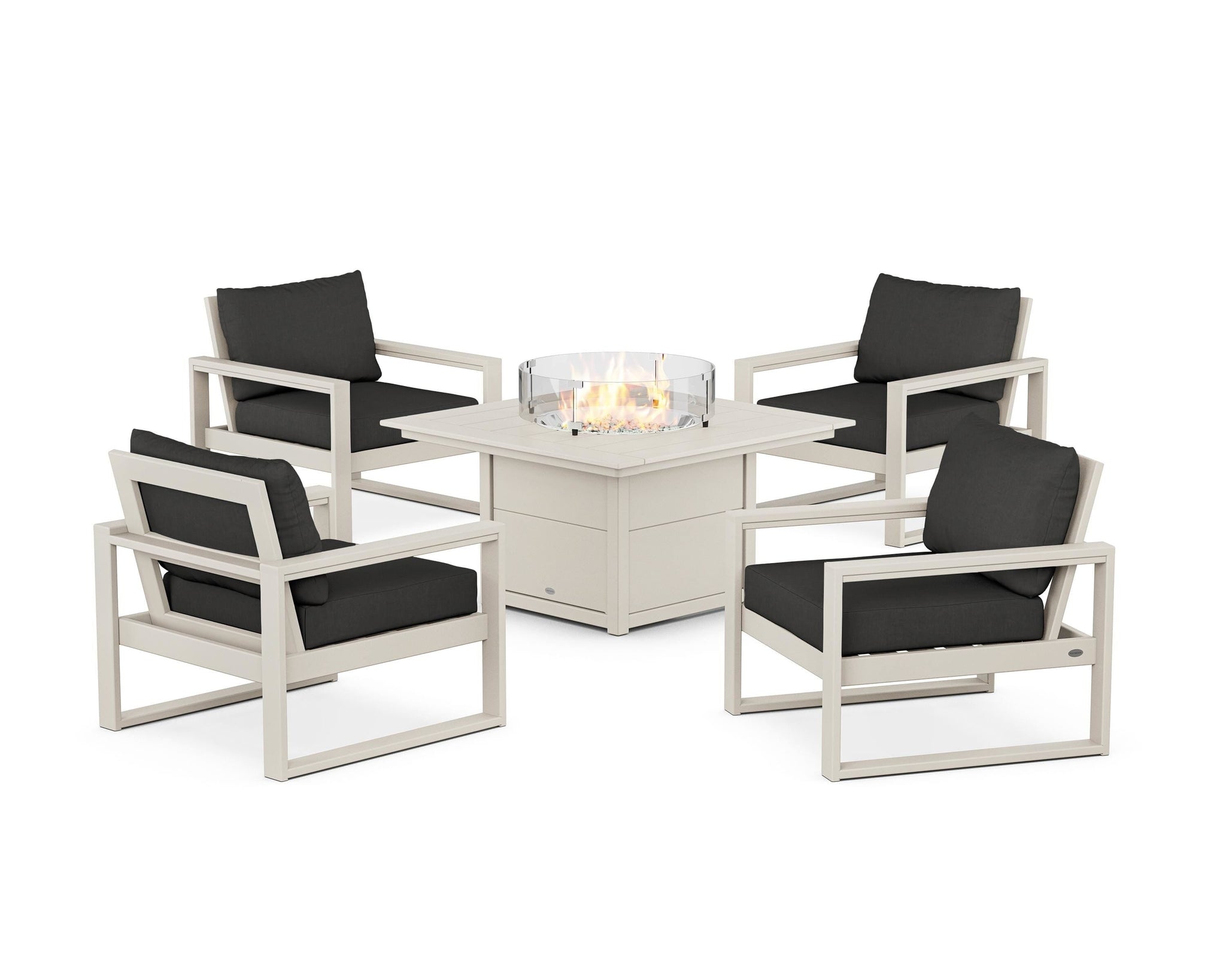 EDGE Sectional 5-Piece Deep Seating Set with Fire Pit Table