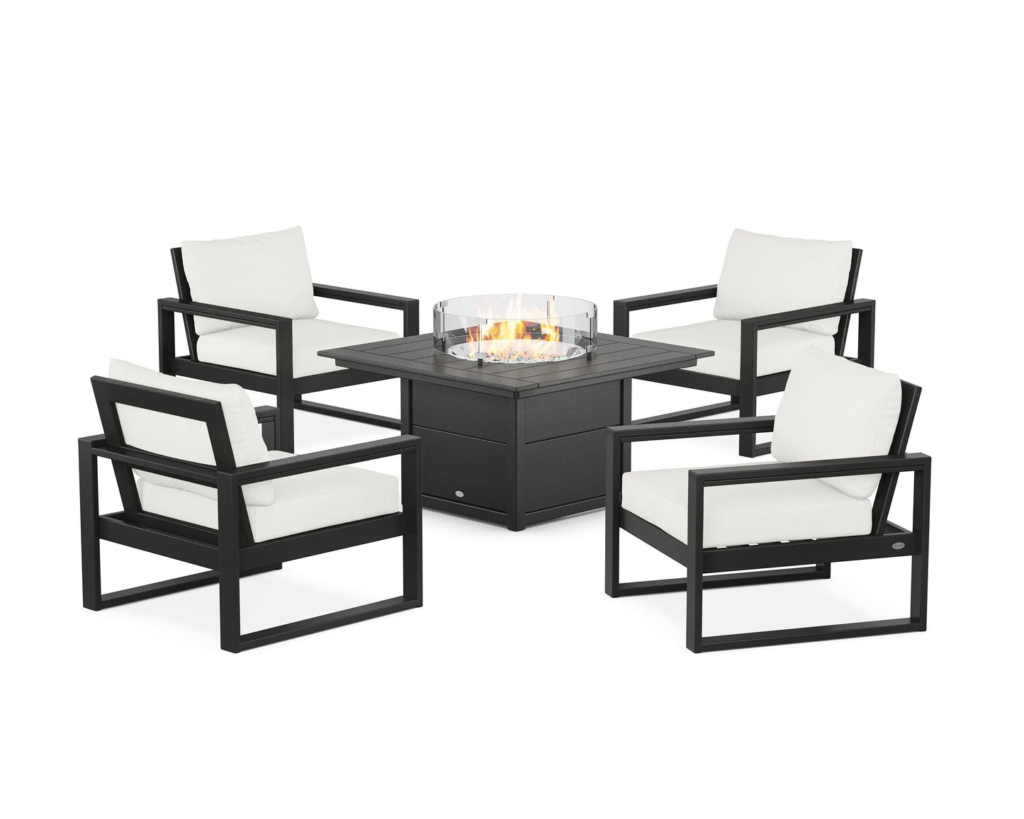 EDGE Sectional 5-Piece Deep Seating Set with Fire Pit Table