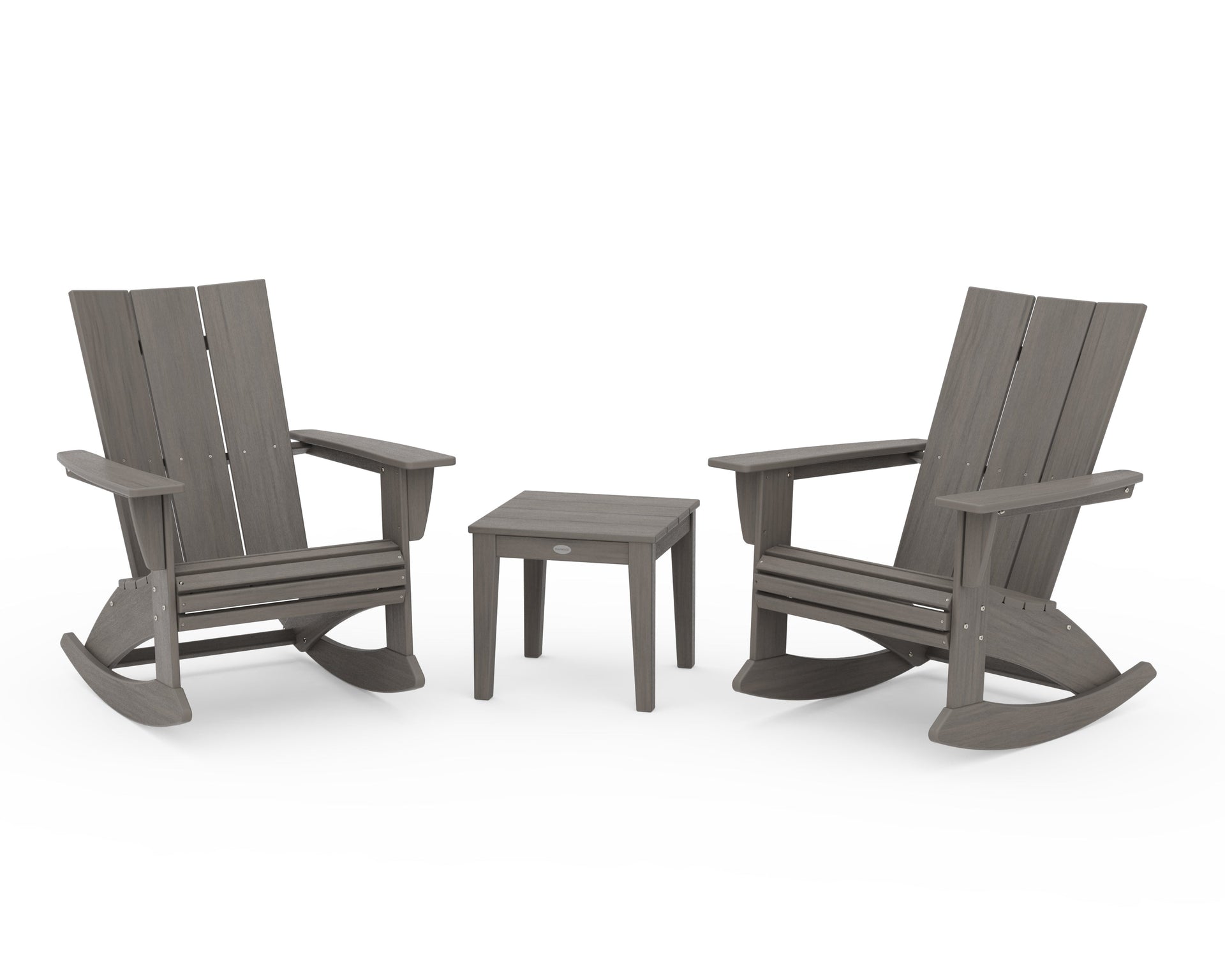 Modern Curveback 3-Piece Adirondack Rocking Chair Set