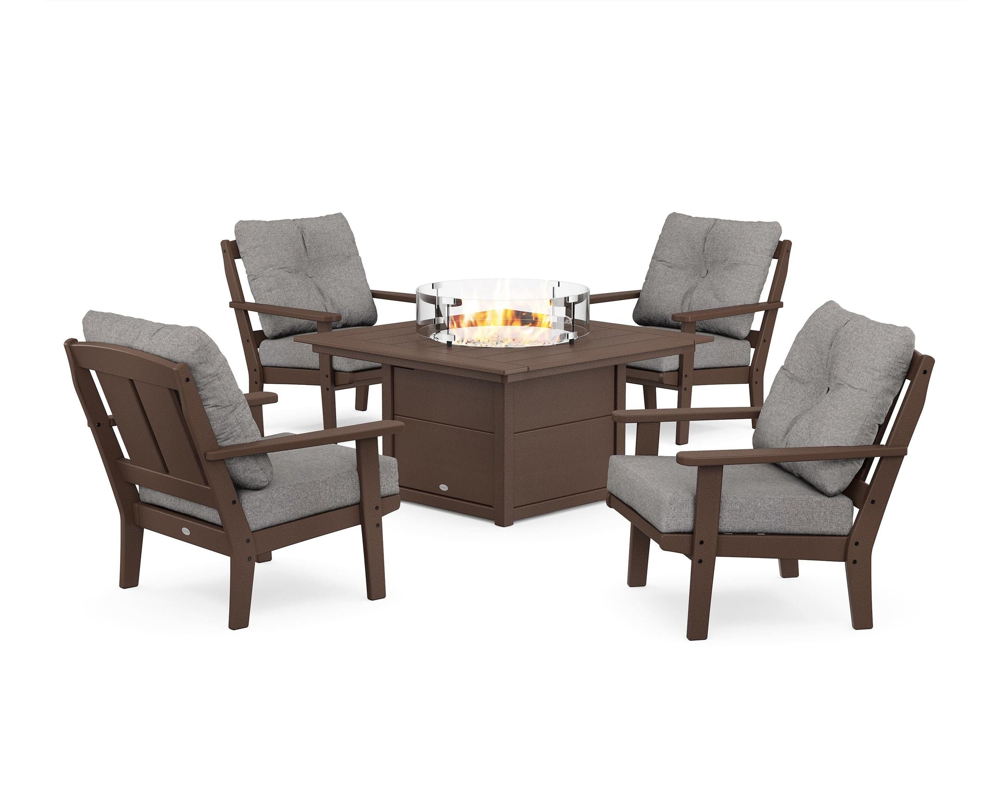 Mission 5-Piece Deep Seating Set with Fire Pit Table