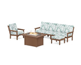 Vineyard Sectional Lounge and Fire Pit Set