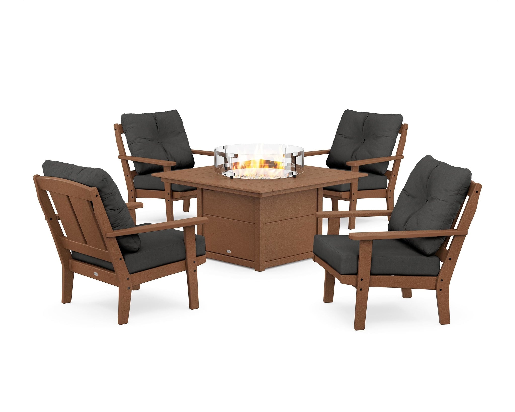 Mission 5-Piece Deep Seating Set with Fire Pit Table