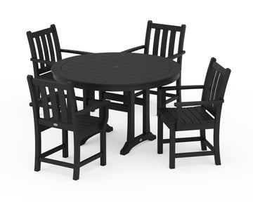 Traditional Garden 5-Piece Round Dining Set with Trestle Legs