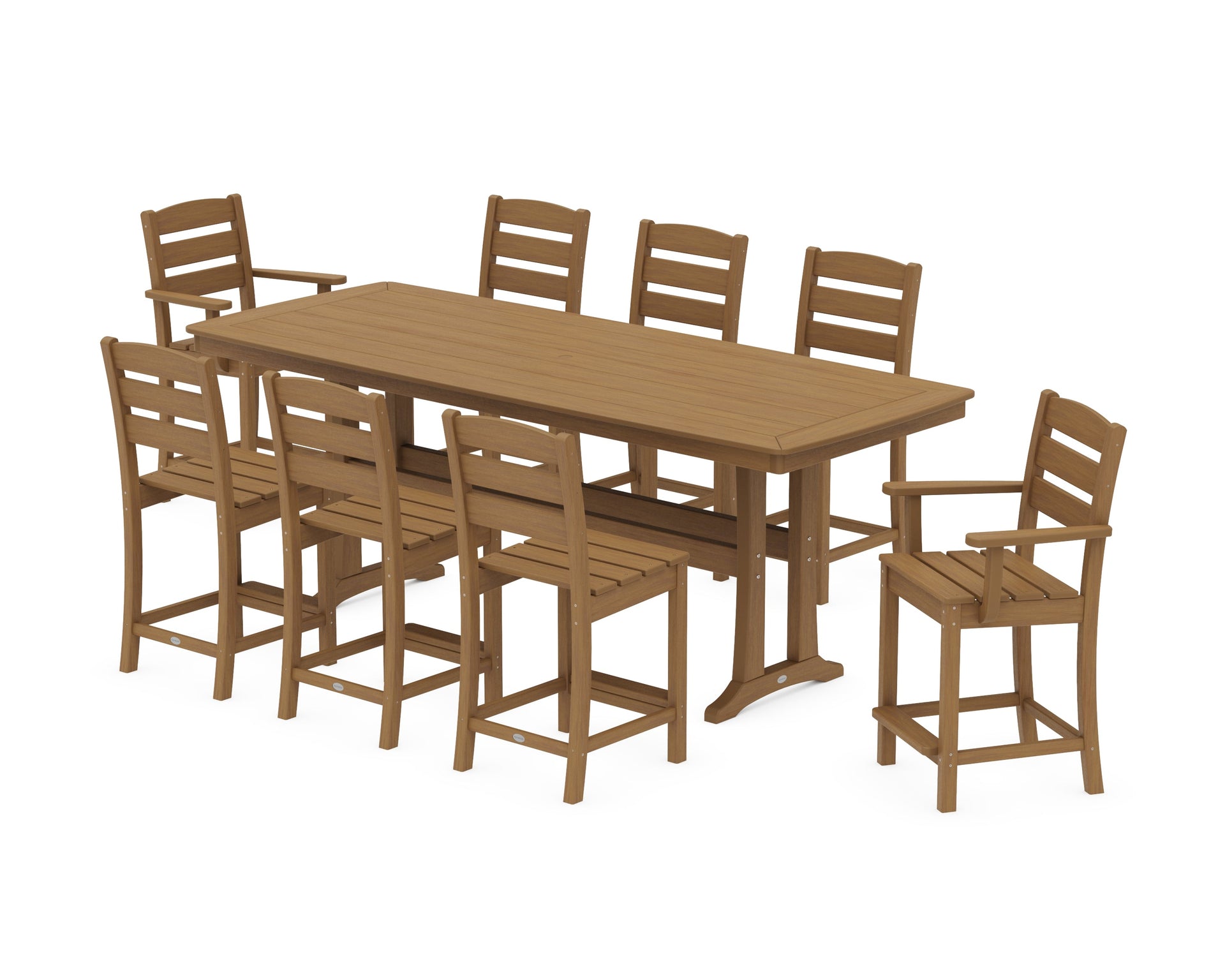 Lakeside 9-Piece Counter Set with Trestle Legs