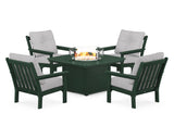 Vineyard 5-Piece Conversation Set with Fire Pit Table
