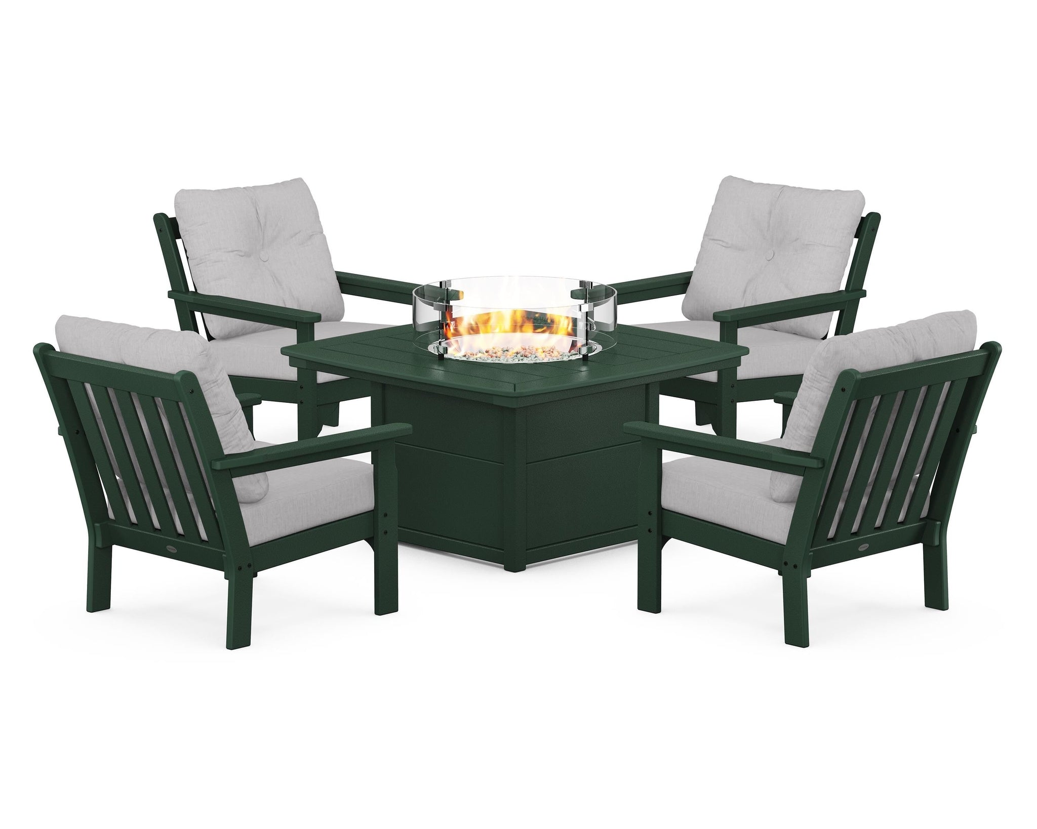 Vineyard 5-Piece Conversation Set with Fire Pit Table