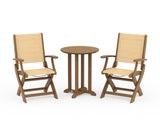 Coastal Folding 3-Piece Round Bistro Dining Set