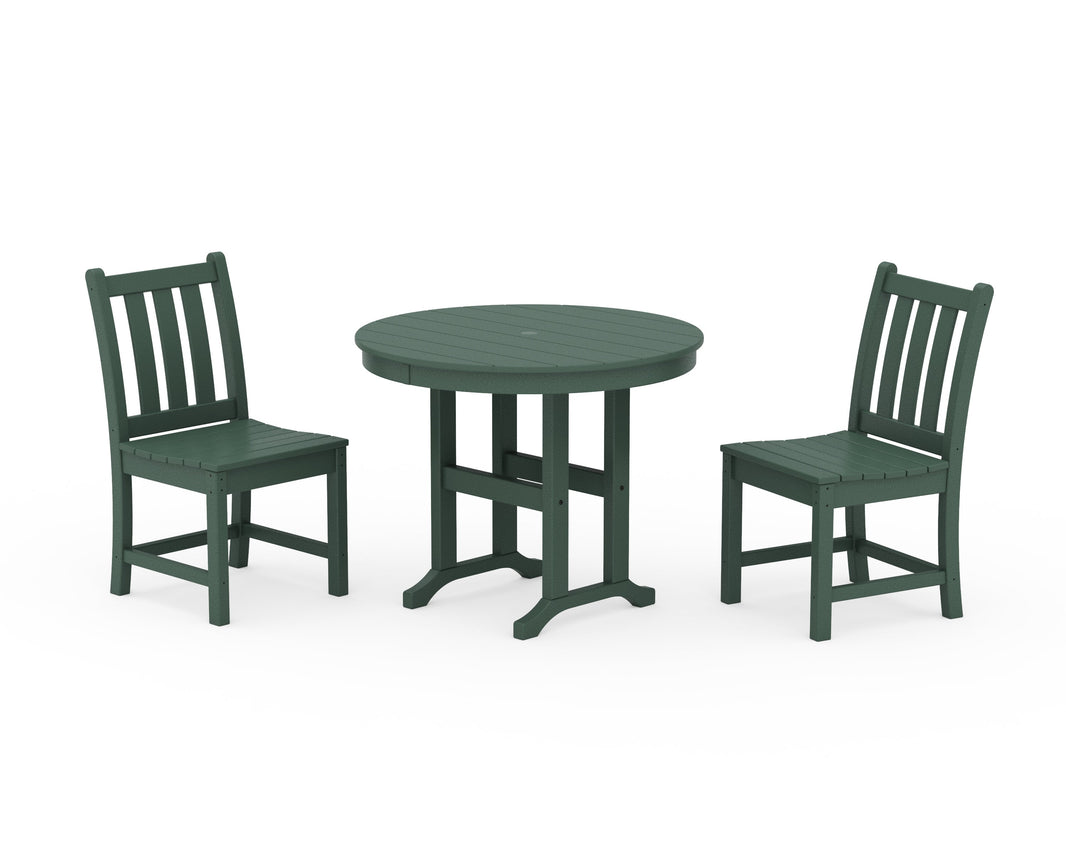 Traditional Garden Side Chair 3-Piece Round Dining Set