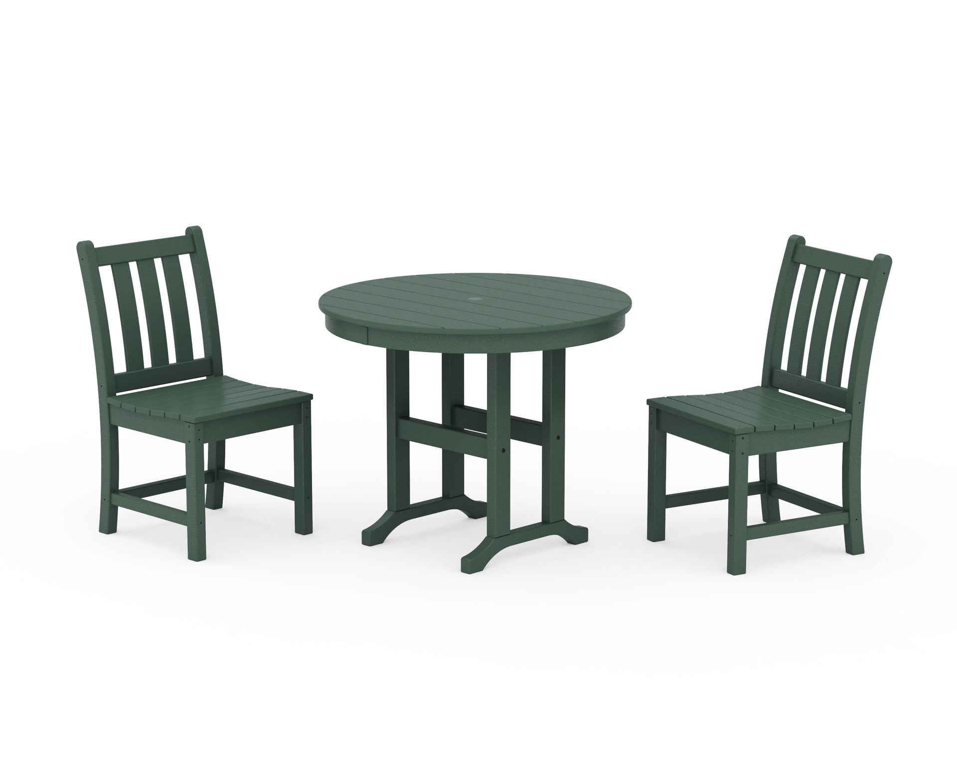 Traditional Garden Side Chair 3-Piece Round Dining Set