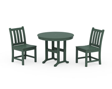 Traditional Garden Side Chair 3-Piece Round Dining Set