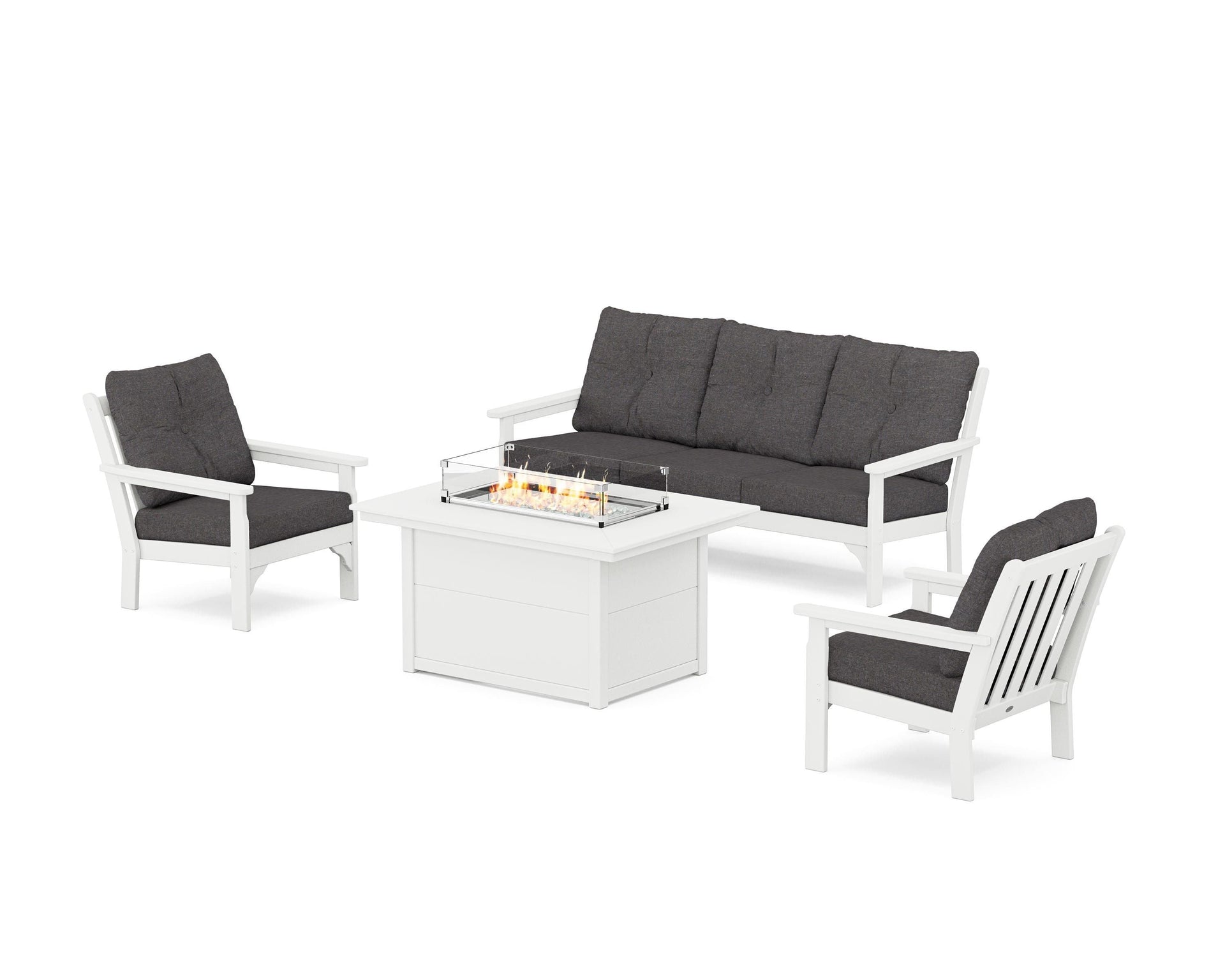 Vineyard Deep Seating Fire Pit Table Set
