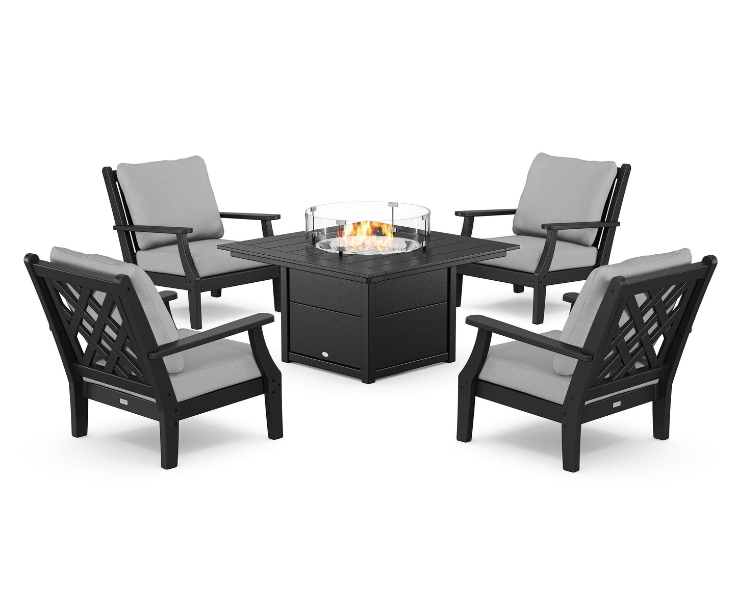 Wovendale 5-Piece Deep Seating Set with Fire Pit Table