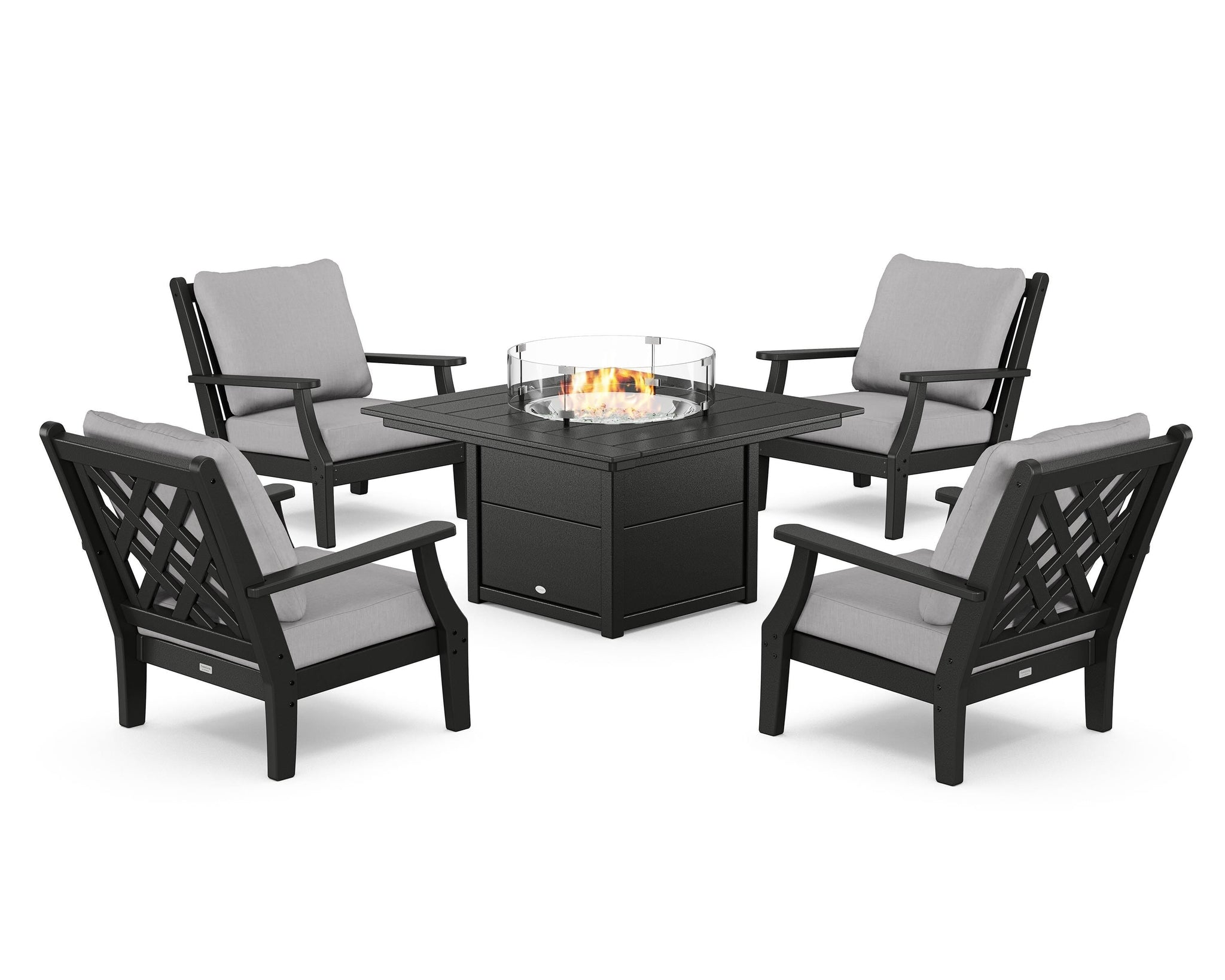 Wovendale 5-Piece Deep Seating Set with Fire Pit Table