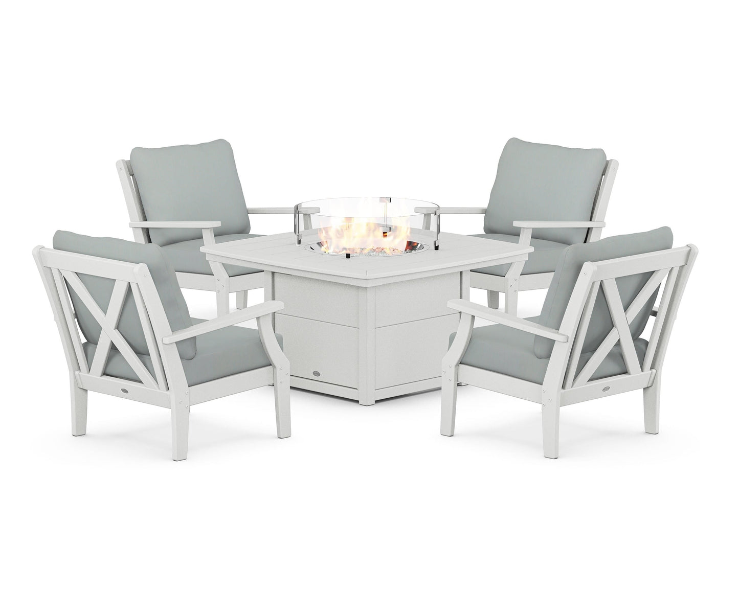 Braxton 5-Piece Deep Seating Conversation Set with Fire Pit Table