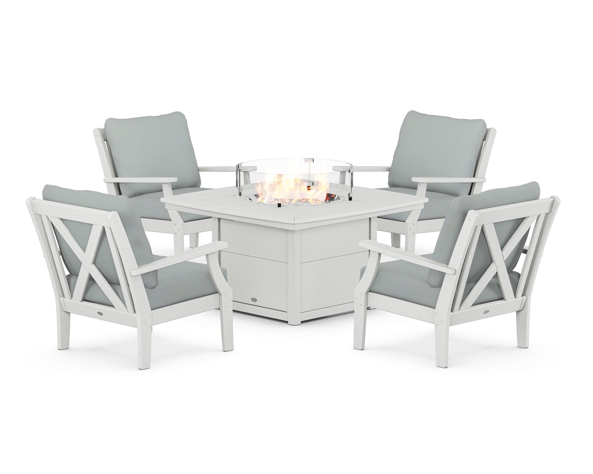 Braxton 5-Piece Deep Seating Conversation Set with Fire Pit Table