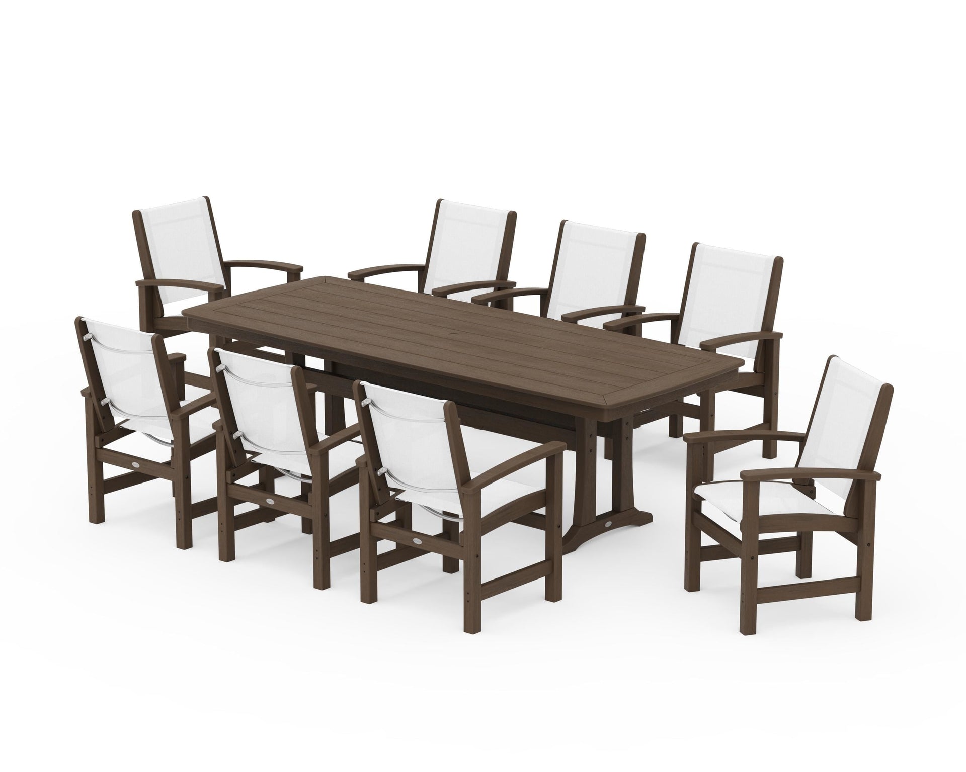 Coastal 9-Piece Dining Set with Trestle Legs
