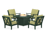 Braxton 5-Piece Deep Seating Conversation Set with Fire Pit Table