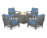Harbour 5-Piece Conversation Set with Fire Pit Table