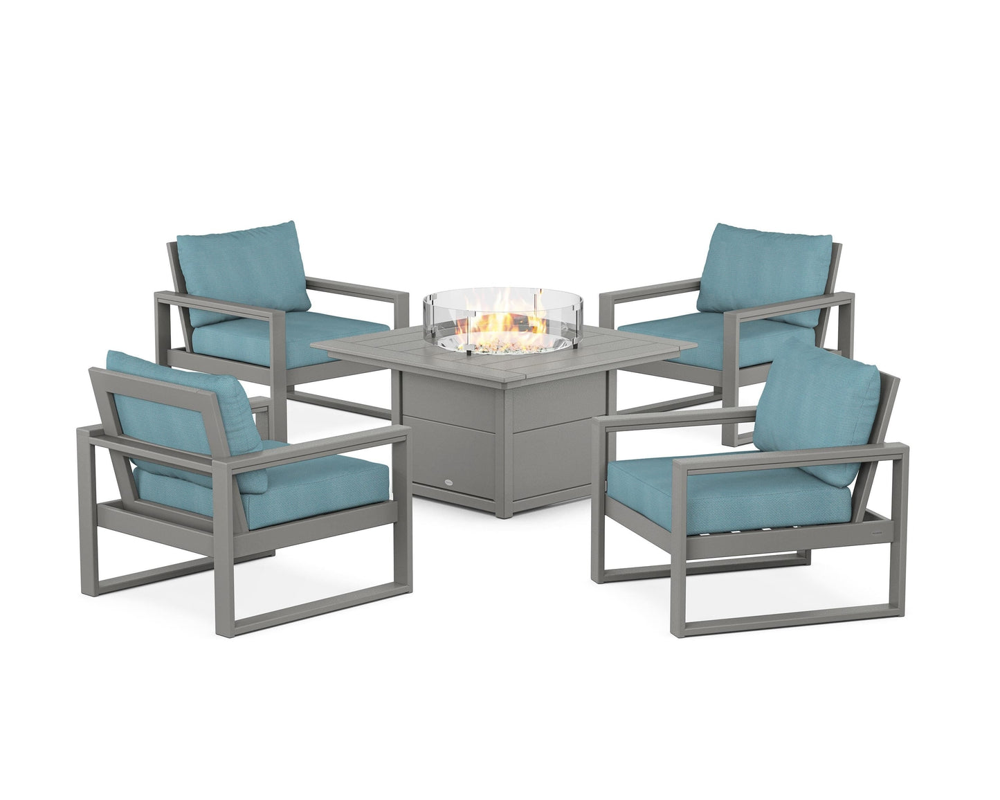 EDGE Sectional 5-Piece Deep Seating Set with Fire Pit Table