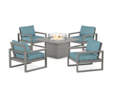 EDGE Sectional 5-Piece Deep Seating Set with Fire Pit Table