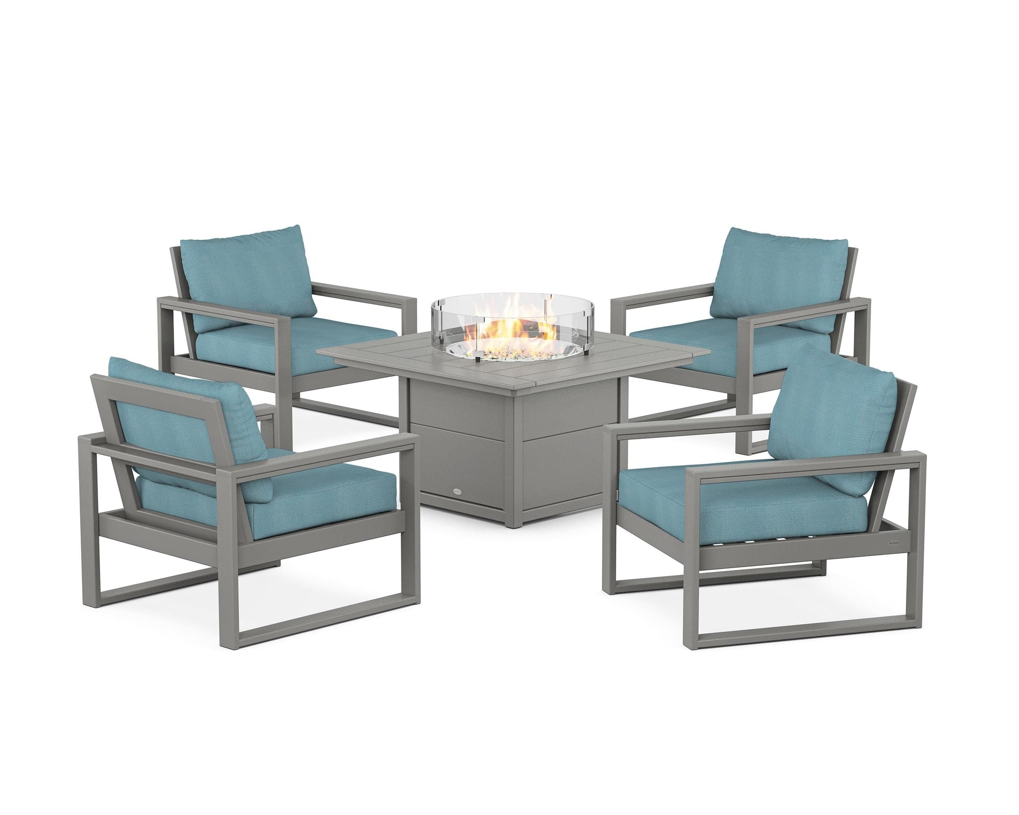 EDGE Sectional 5-Piece Deep Seating Set with Fire Pit Table