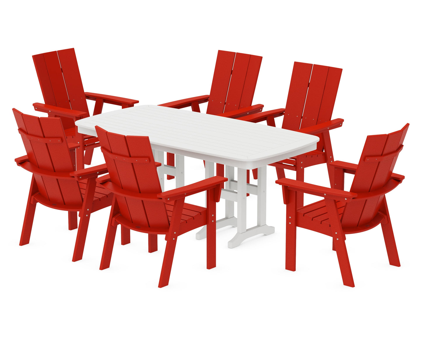 Modern Curveback Adirondack 7-Piece Dining Set