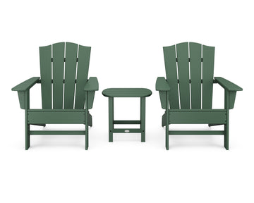 Wave 3-Piece Adirondack Chair Set with The Crest Chairs