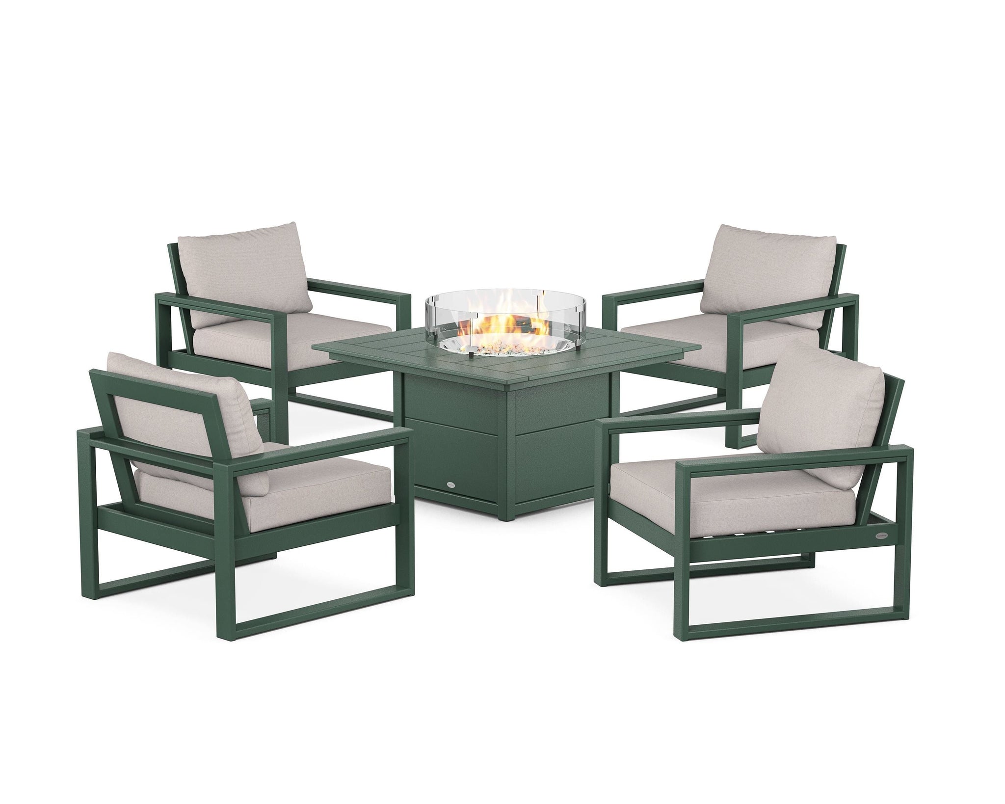EDGE Sectional 5-Piece Deep Seating Set with Fire Pit Table