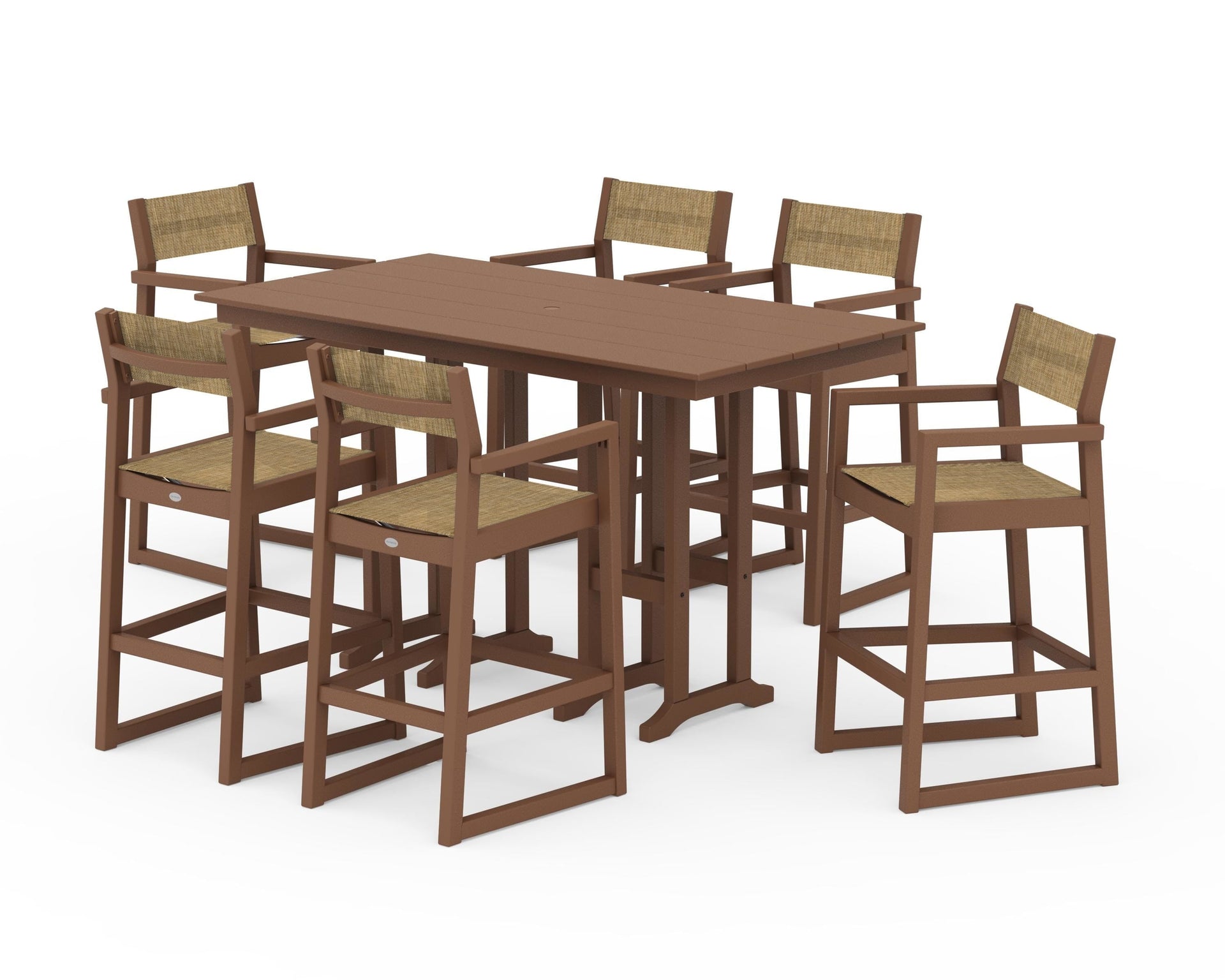 EDGE Sling Arm Chair 7-Piece Farmhouse Bar Set