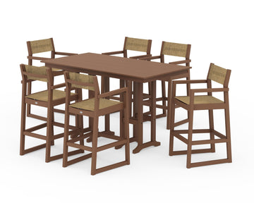 EDGE Sling Arm Chair 7-Piece Farmhouse Bar Set