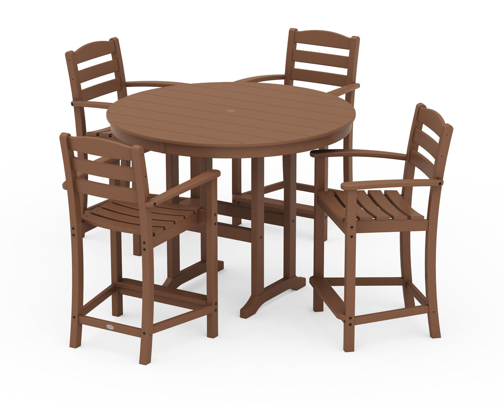 La Casa Café 5-Piece Round Farmhouse Counter Set