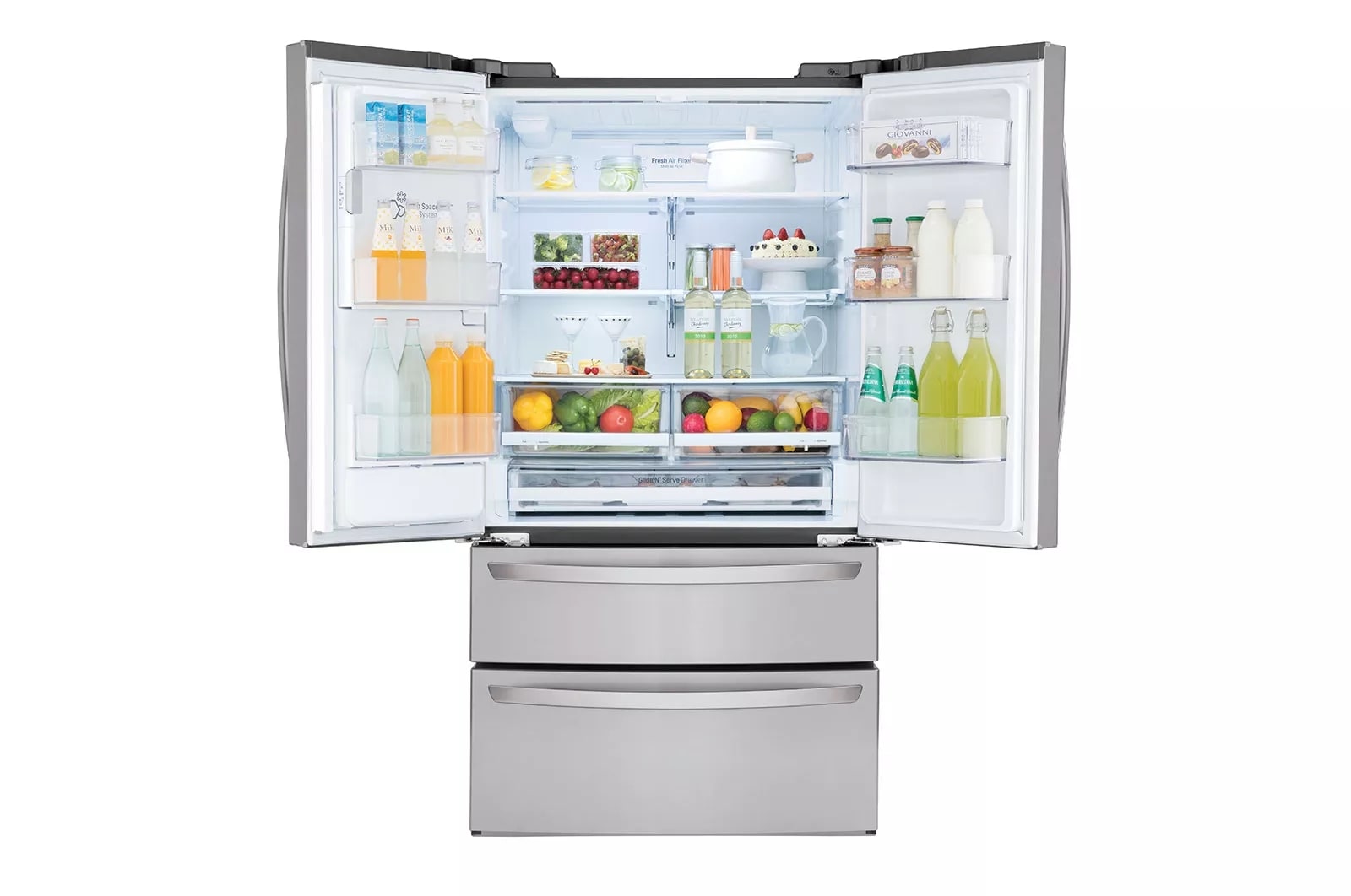 LG 36-inch Wide French Door Refrigerator - 28 cu. ft. - LMXS28626S