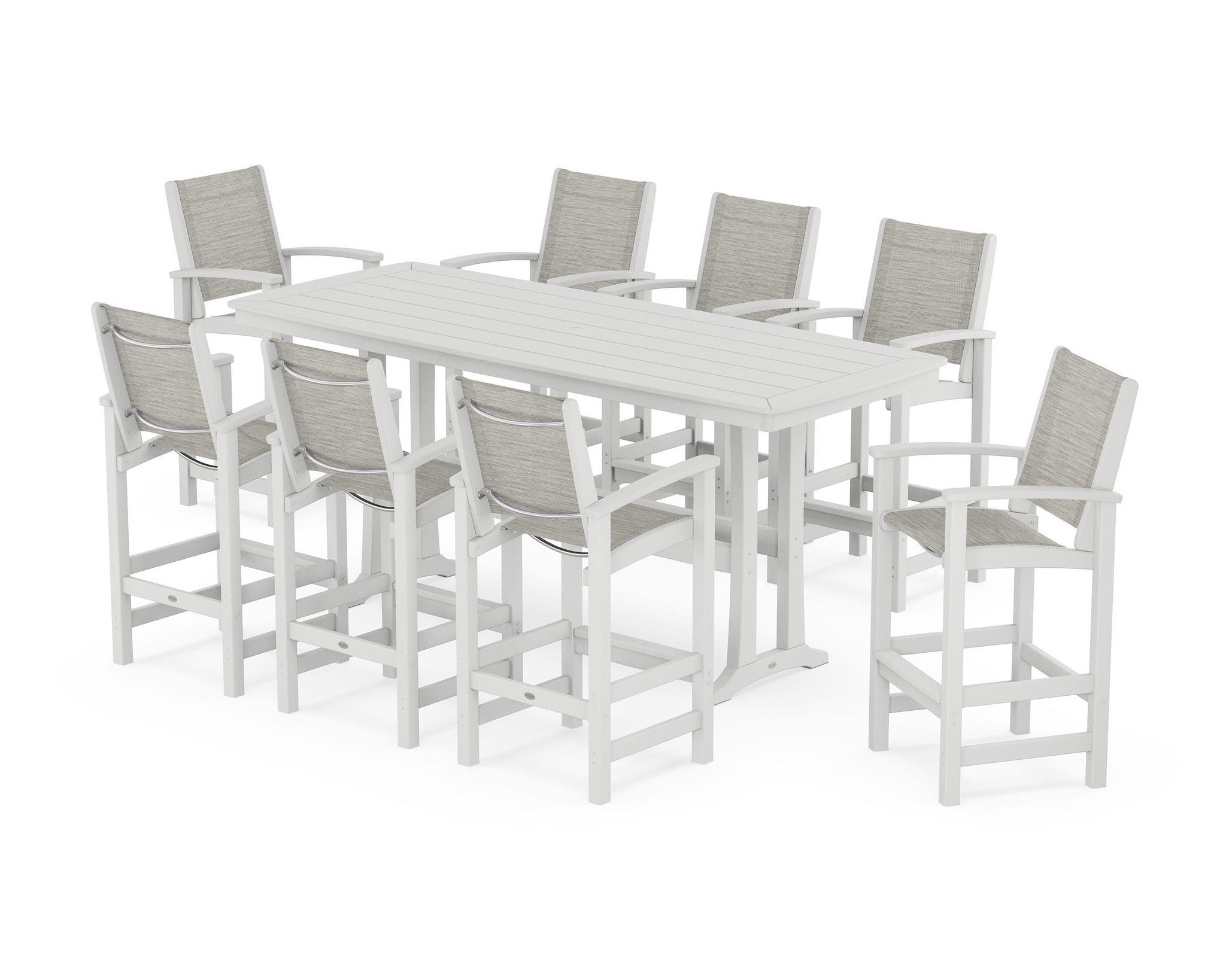 Coastal 9-Piece Bar Set with Trestle Legs